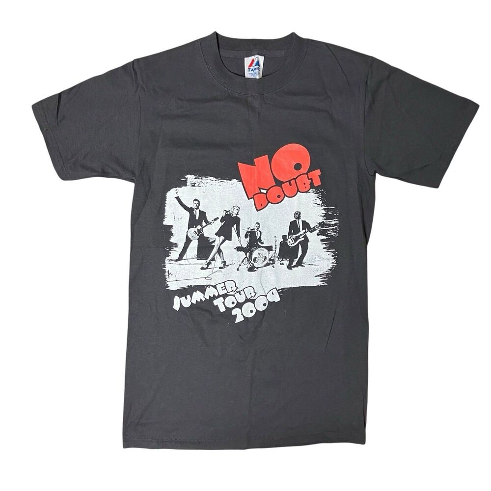 No‎ Doubt T-shirt Mens Grey Summer Tour 2009 Majestic Red S Grunge Band Y2K Rock